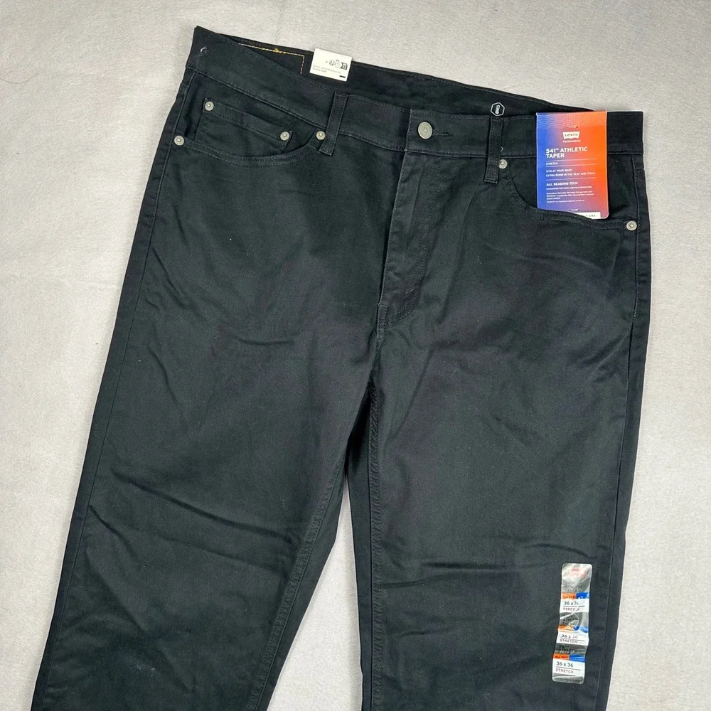 Levis 541 Athletic Taper Pants Mens 36x36 Black All Seasons Tech Stretch NEW